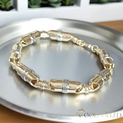 Brățară antialergică „Goldfilled” 22cm /8-9mm, culoare multicoloră (14K) 