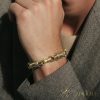 Brățară antialergică „Goldfilled” 22cm /8-9mm, culoare multicoloră (14K) 