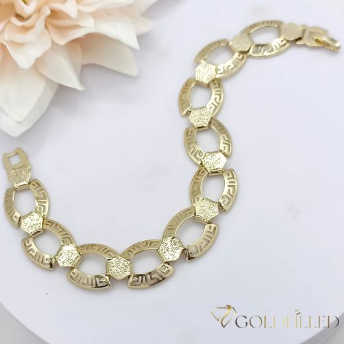 Bratara placata cu aur "Goldfilled" anti-alergenic, lungime 19 cm si grosime 14 mm, culoare 14K