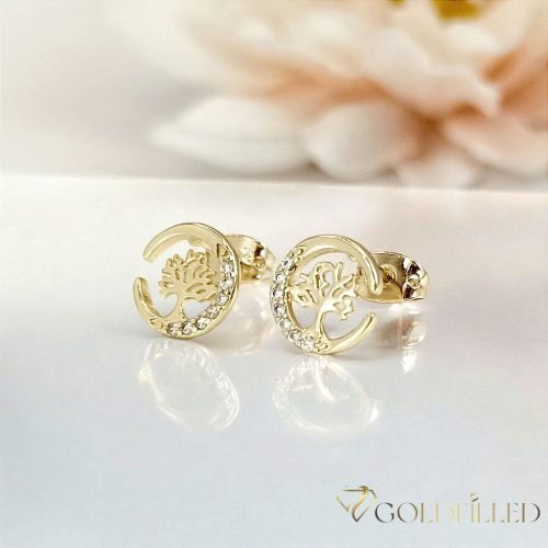 Goldfilled „Arborele vieții” Antialergic Cercei 10mm 14K Culoare