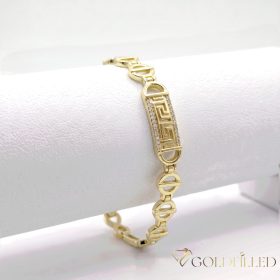   Bratara placata cu aur "Goldfilled" anti-alergenic, lungime 19 cm si grosime 9 mm, culoare 14K