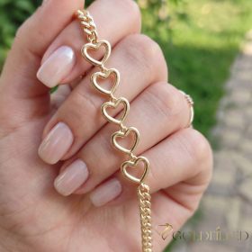   Bratara placata cu aur "Goldfilled" anti-alergenic, lungime 19 cm si grosime 4-10 mm, culoare 14K