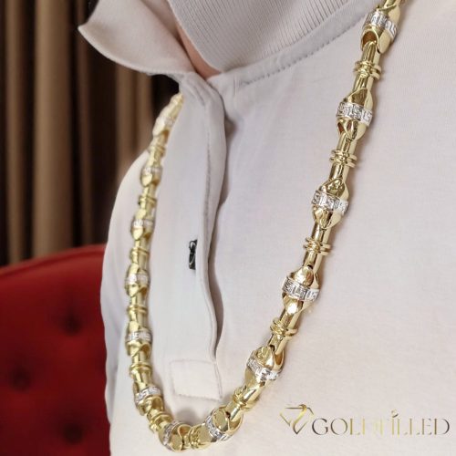 Colier Goldfilled Antiallergic Lux Barakka 70cm Lungime și 11mm Lățime (140g) Culoare 14K Multicolor