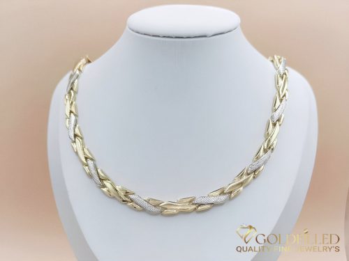 Colier exclusiv antialergic „Goldfilled” 50cm/8mm, culoare multicoloră