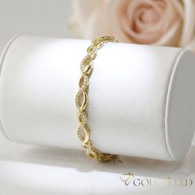   Bratara placata cu aur "Goldfilled" anti-alergenic, lungime 17 cm si grosime 6 mm, culoare 14K