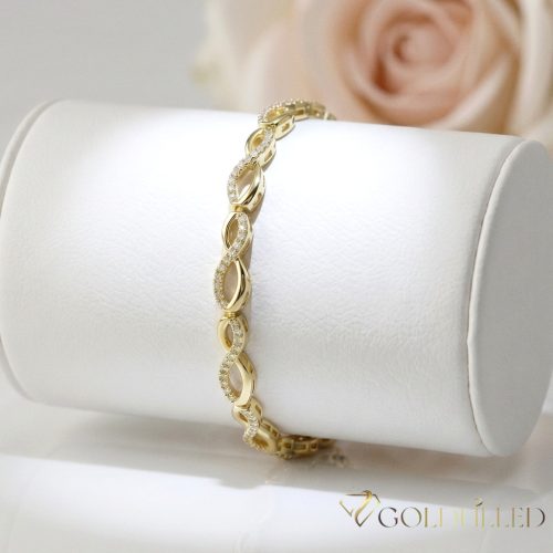 Bratara placata cu aur "Goldfilled" anti-alergenic, lungime 17 cm si grosime 6 mm, culoare 14K