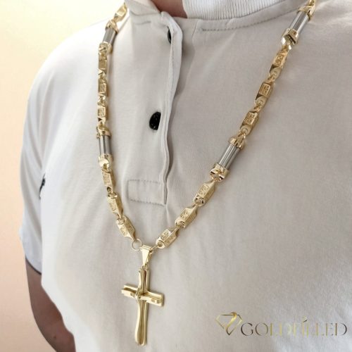 Lanț antialergic „Goldfilled” 70cm/ 8-10mm + pandantiv, culoare 14K