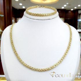   Lanț antialergic „Goldfilled” 55cm/4,5mm + Brățară 20cm , culoare 14K
