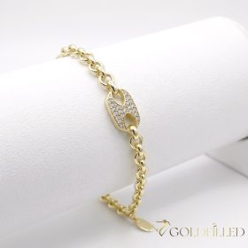   Bratara antialergica placata cu aur "Goldfilled" 17-20cm/4-8mm 14K color