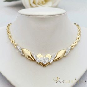   Colier exclusiv antialergic „Goldfilled” 50cm/6-20mm, culoare 14K  multicoloră