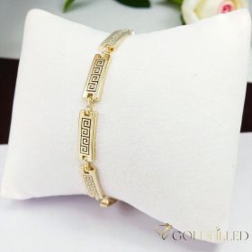   Bratara placata cu aur "Goldfilled" anti-alergenic, lungime 18,5 cm si grosime 5,5 mm, culoare 14K