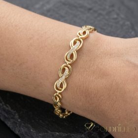   Bratara placata cu aur "Goldfilled" anti-alergenic, lungime 17 cm si grosime 8 mm, culoare 14K