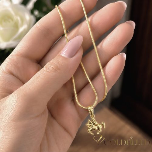 Colier antialergic Goldfilled 45cm / 1mm + pandantiv sagetator culoare 14K