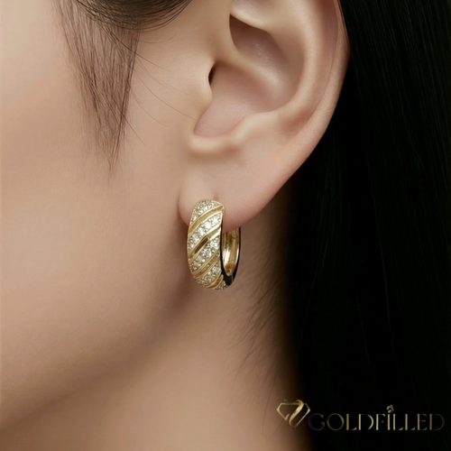 Goldfilled Antialergic Cercei 18mm 14K Culoare