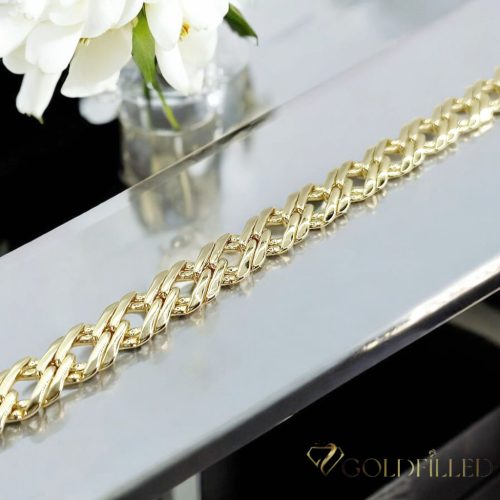 Bratara placata cu aur "Goldfilled" anti-alergenic, lungime 19 cm si grosime 6,5 mm, culoare 14K
