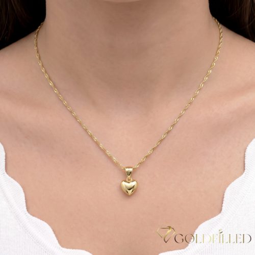 Lanț antialergic „Goldfilled” 45cm/2mm + pandantiv, culoare 14K (Recomandat pentru copii cu vârsta de până la 7 ani!)