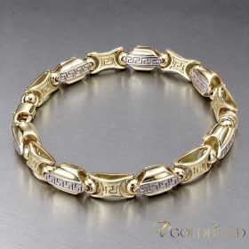   Bratara placata cu aur "Goldfilled" anti-alergenic, lungime 24 cm si grosime 8-9 mm, culoare 14K
