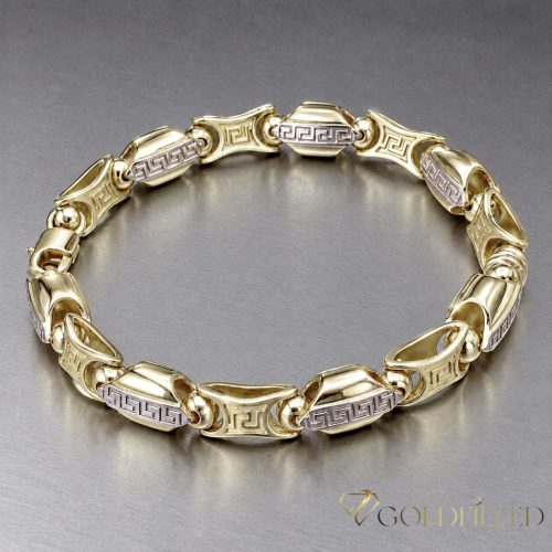 Bratara placata cu aur "Goldfilled" anti-alergenic, lungime 24 cm si grosime 8-9 mm, culoare 14K