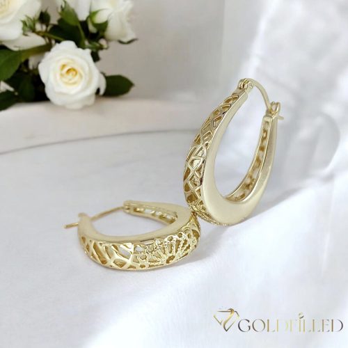Goldfilled Cercei antialergici cerc răsucit 35mm culoare 14K	