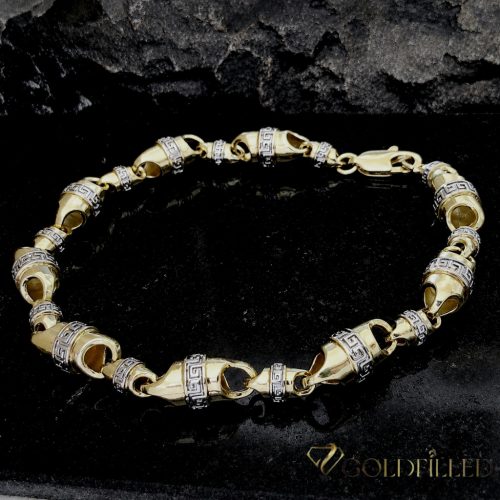 Bratara placata cu aur "Goldfilled" anti-alergenic, lungime 22 cm si grosime 8 mm, culoare 14K