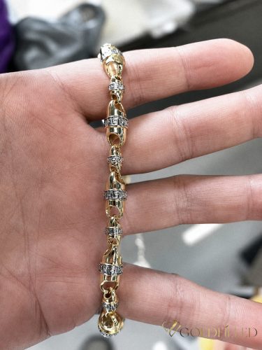 Bratara placata cu aur "Goldfilled" anti-alergenic, lungime 22 cm si grosime 8 mm, culoare 14K