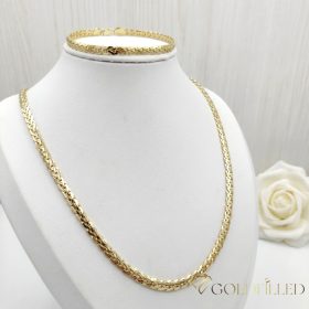   Lanț antialergic „Goldfilled” 50cm/4,5mm + Brățară 20cm , culoare 14K