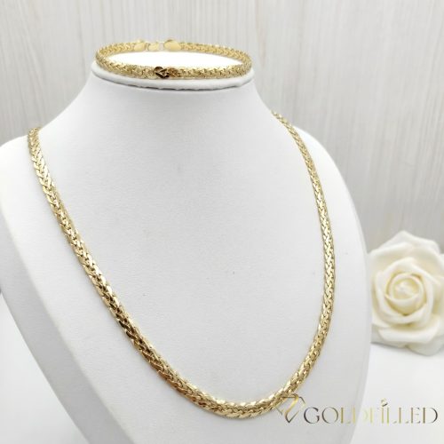 Lanț antialergic „Goldfilled” 50cm/4,5mm + Brățară 20cm , culoare 14K
