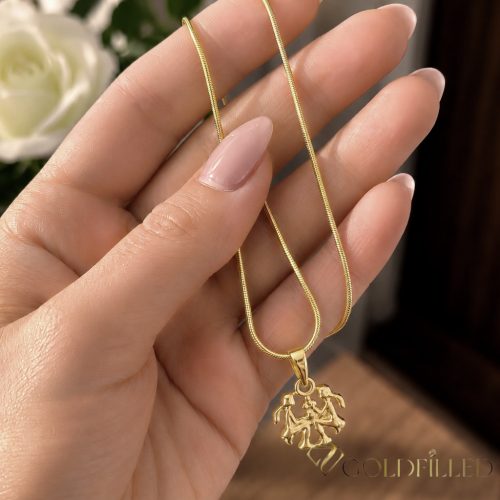 Colier antialergic Goldfilled 45cm / 1mm + pandantiv gemeni culoare 14K