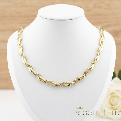 Colier exclusiv antialergenic „Goldfilled” placat cu aur, în mai multe dimensiuni 7 mm  grosime, culoare 14K