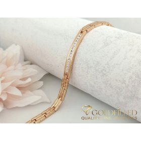   Bratara placata cu aur "Goldfilled" anti-alergenic, lungime 19 cm si grosime 6 mm, culoare 18K
