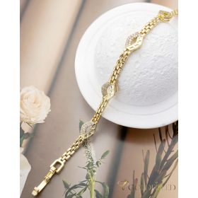   Bratara placata cu aur "Goldfilled" anti-alergenic, lungime 17 cm si grosime 4-8 mm, culoare 14K