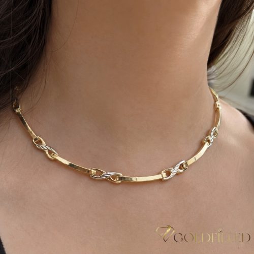 Colier exclusiv antialergenic „Goldfilled” placat cu aur, în mai multe dimensiuni 6 mm grosime, culoare 14K Multicolor 