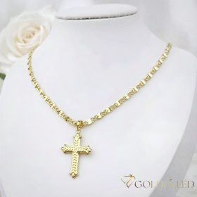   Lanț antialergic „Goldfilled” 55cm/4mm + pandantiv, culoare 14K