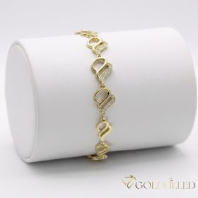   Bratara placata cu aur "Goldfilled" anti-alergenic, lungime 19 cm si grosime 10 mm, culoare 14K