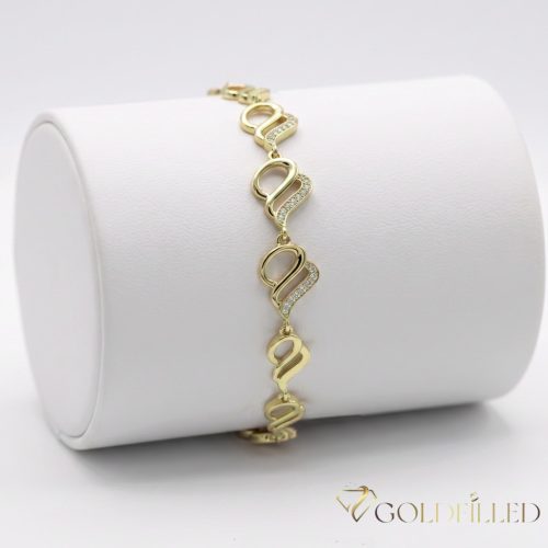 Bratara placata cu aur "Goldfilled" anti-alergenic, lungime 19 cm si grosime 10 mm, culoare 14K