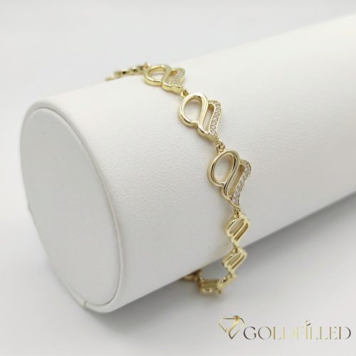 Bratara placata cu aur "Goldfilled" anti-alergenic, lungime 19 cm si grosime 10 mm, culoare 14K