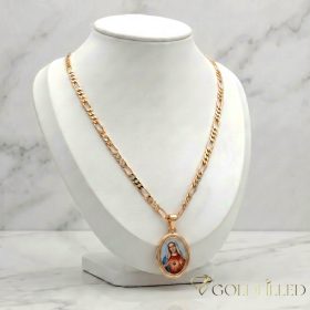   Lanț antialergic „Goldfilled” 45cm/3,5mm + pandantiv, culoare 18K