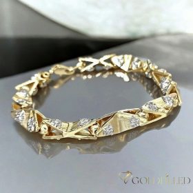   Brățară antialergică „Goldfilled” 22cm /11mm, culoare multicoloră