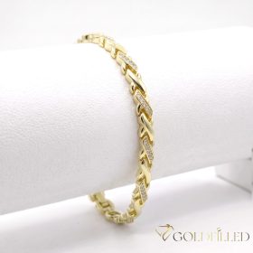   Bratara placata cu aur "Goldfilled" anti-alergenic, lungime 17 cm si grosime 5 mm, culoare 14K