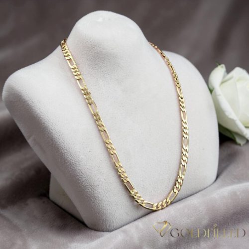 Colier "Figaro"  antialergenic „Goldfilled” placat cu aur, în mai multe dimensiuni 3,5 mm  grosime, culoare 14K