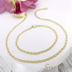   Lanț antialergic „Goldfilled” 50cm/3,2mm + brățară 19cm, culoare 14K
