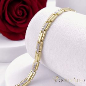   Bratara placata cu aur "Goldfilled" anti-alergenic, în mai multe dimensiuni grosime 7 mm, culoare 14K