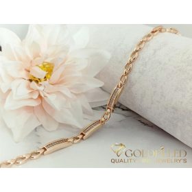   Bratara placata cu aur "Goldfilled" anti-alergenic, lungime 17 cm si grosime 6 mm, culoare 18K