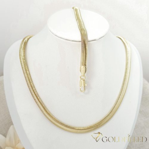 Lanț antialergic „Goldfilled” 45cm/6mm + Brățară 19cm  culoare 14K