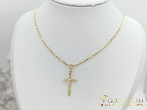 Lanț antialergic „Goldfilled” 55cm/1mm + pandantiv, culoare 14K