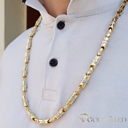 Colier Goldfilled Antiallergic Lux Barakka 70cm Lungime și 8-9mm Lățime (100g ! ) Culoare 14K Multicolor