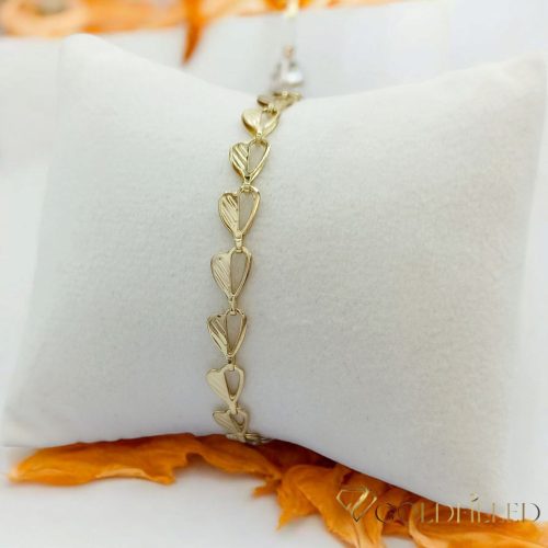 Bratara placata cu aur "Goldfilled" anti-alergenic, lungime 19 cm si grosime 6 mm, culoare 14K