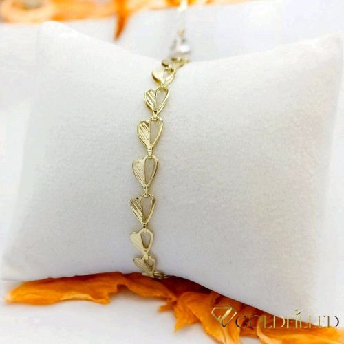 Bratara placata cu aur "Goldfilled" anti-alergenic, lungime 19 cm si grosime 6 mm, culoare 14K
