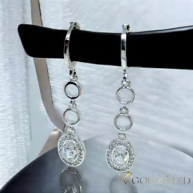 Goldfilled Cercei antialergici 38mm culoare rodiu	