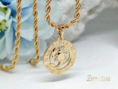 Colier antialergic Goldfilled 55cm / 3mm + pandantiv rac culoare 18K